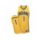 Men Adidas Indiana Pacers #1 Lance Stephenson Authentic Gold Alternate NBA Jersey