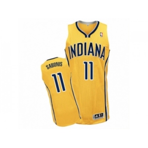 Men Adidas Indiana Pacers #11 Domantas Sabonis Authentic Gold Alternate NBA Jersey