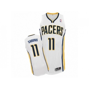 Men Adidas Indiana Pacers #11 Domantas Sabonis Authentic White Home NBA Jersey