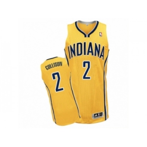 Men Adidas Indiana Pacers #2 Darren Collison Authentic Gold Alternate NBA Jersey