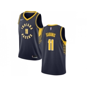 Men Nike Indiana Pacers #11 Domantas Sabonis Navy Blue NBA Swingman Icon Edition Jersey