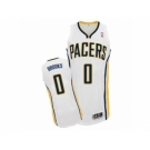 Men's Adidas Indiana Pacers #0 Aaron Brooks Authentic White Home NBA Jersey