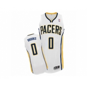 Men's Adidas Indiana Pacers #0 Aaron Brooks Authentic White Home NBA Jersey