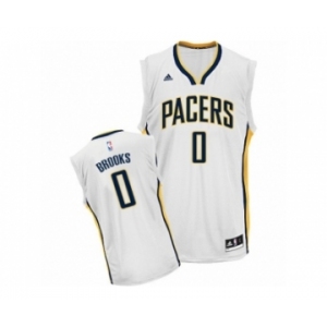 Men's Adidas Indiana Pacers #0 Aaron Brooks Swingman White Home NBA Jersey