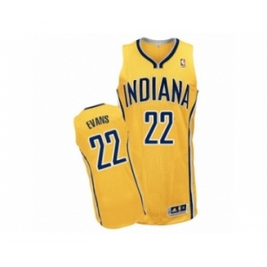 Men's Adidas Indiana Pacers #22 Jeremy Evans Authentic Gold Alternate NBA Jersey