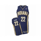 Men's Adidas Indiana Pacers #22 Jeremy Evans Authentic Navy Blue Road NBA Jersey