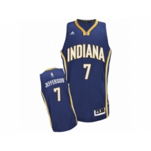 Men's Adidas Indiana Pacers #7 Al Jefferson Swingman Navy Blue Road NBA Jersey