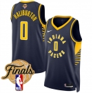 Men's Indiana Pacers #0 Tyrese Haliburton Navy 2025 Finals Icon Edition Stitched Basketball Jersey