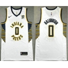 Men's Indiana Pacers #0 Tyrese Haliburton White Association Edition Sponsor Stitched Jersey