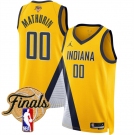 Men's Indiana Pacers #00 Bennedict Mathurin Yellow 2025 Finals Statement Edition Stitched Basketball Jersey