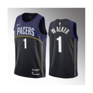 Men's Indiana Pacers #1 Jarace Walker Blue 2023 Draft City Edition Stitched Basketball Jersey