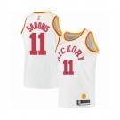 Men's Indiana Pacers #11 Domantas Sabonis Authentic White Hardwood Classics Basketball Jersey