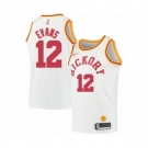 Men's Indiana Pacers #12 Tyreke Evans Authentic White Hardwood Classics Basketball Jersey