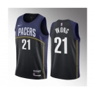 Men's Indiana Pacers #21 Isaiah Wong Blue 2023 Draft City Edition Stitched Basketball Jersey