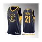 Men's Indiana Pacers #21 Isaiah Wong Navy 2023 Draft Icon Edition Stitched Basketball Jersey