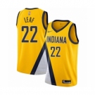 Men's Indiana Pacers #22 T. J. Leaf Authentic Gold Finished Basketball Jersey - Statement Edition