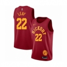 Men's Indiana Pacers #22 T. J. Leaf Authentic Red Hardwood Classics Basketball Jersey