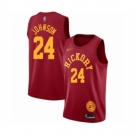 Men's Indiana Pacers #24 Alize Johnson Authentic Red Hardwood Classics Basketball Jersey