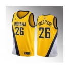 Men's Indiana Pacers #26 Ben Sheppard Yellow 2023 Draft Statement Edition Stitched Basketball Jersey