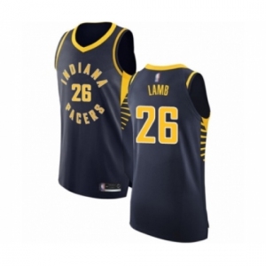 Men's Indiana Pacers #26 Jeremy Lamb Authentic Navy Blue Basketball Jersey - Icon Edition