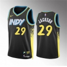 Men's Indiana Pacers #29 Quenton Jackson Black 2023-24 City Edition Stitched Basketball Jersey