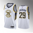 Men's Indiana Pacers #29 Quenton Jackson White Association Edition Stitched Basketball Jersey