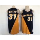 Men's Indiana Pacers #31 Reggie Miller Navy Yellow Throwback Stitched Basketball Jersey