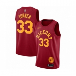 Men's Indiana Pacers #33 Myles Turner Authentic Red Hardwood Classics Basketball Jersey