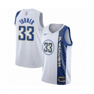 Men's Indiana Pacers #33 Myles Turner Swingman White Basketball Jersey 2019-20 City Edition