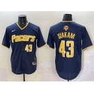 Men's Indiana Pacers #43 Pascal Siakam Navy 2025 Finals Vapor Stitched Baseball Jersey