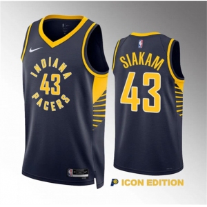 Men's Indiana Pacers #43 Pascal Siakam Navy Icon Edition Stitched Basketball Jersey