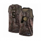 Men's Indiana Pacers #5 Edmond Sumner Swingman Camo Realtree Collection Basketball Jersey