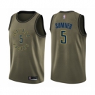 Men's Indiana Pacers #5 Edmond Sumner Swingman Green Salute to Service Basketball Jersey