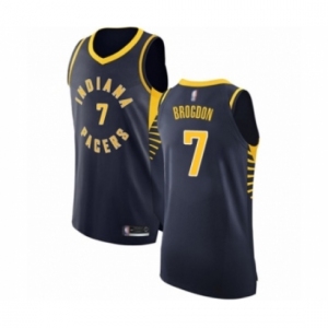 Men's Indiana Pacers #7 Malcolm Brogdon Authentic Navy Blue Basketball Jersey - Icon Edition