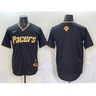 Men's Indiana Pacers Blank Black Gold 2025 Finals Vapor Stitched Baseball Jersey