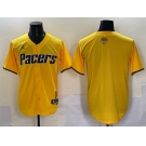 Men's Indiana Pacers Blank Yellow 2025 Finals Vapor Stitched Baseball Jersey