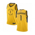 Men's Nike Indiana Pacers #1 Lance Stephenson Swingman Gold NBA Jersey Statement Edition