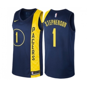 Men's Nike Indiana Pacers #1 Lance Stephenson Swingman Navy Blue NBA Jersey - City Edition