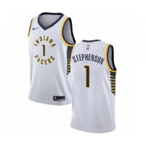 Men's Nike Indiana Pacers #1 Lance Stephenson Swingman White NBA Jersey - Association Edition