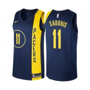 Men's Nike Indiana Pacers #11 Domantas Sabonis Swingman Navy Blue NBA Jersey - City Edition