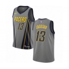 Men's Nike Indiana Pacers #13 Mark Jackson Authentic Gray NBA Jersey - City Edition