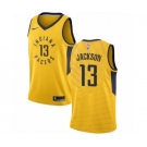 Men's Nike Indiana Pacers #13 Mark Jackson Swingman Gold NBA Jersey Statement Edition