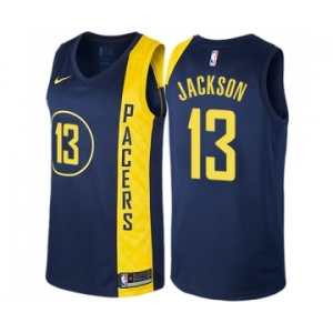 Men's Nike Indiana Pacers #13 Mark Jackson Swingman Navy Blue NBA Jersey - City Edition