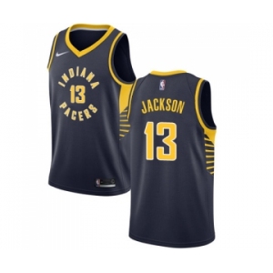 Men's Nike Indiana Pacers #13 Mark Jackson Swingman Navy Blue Road NBA Jersey - Icon Edition
