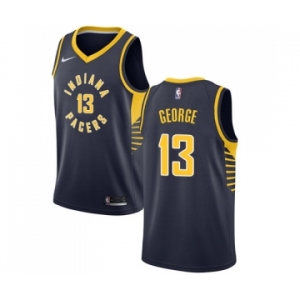 Men's Nike Indiana Pacers #13 Paul George Swingman Navy Blue Road NBA Jersey - Icon Edition