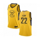 Men's Nike Indiana Pacers #22 T. J. Leaf Swingman Gold NBA Jersey Statement Edition