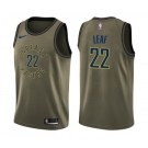 Men's Nike Indiana Pacers #22 T. J. Leaf Swingman Green Salute to Service NBA Jersey