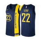 Men's Nike Indiana Pacers #22 T. J. Leaf Swingman Navy Blue NBA Jersey - City Edition