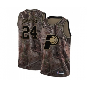 Men's Nike Indiana Pacers #24 Alize Johnson Swingman Camo Realtree Collection NBA Jersey