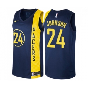 Men's Nike Indiana Pacers #24 Alize Johnson Swingman Navy Blue NBA Jersey - City Edition